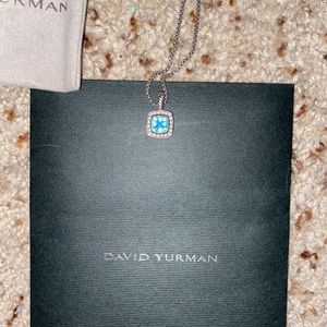 David Yurman Blue Topaz and Diamond Necklace.